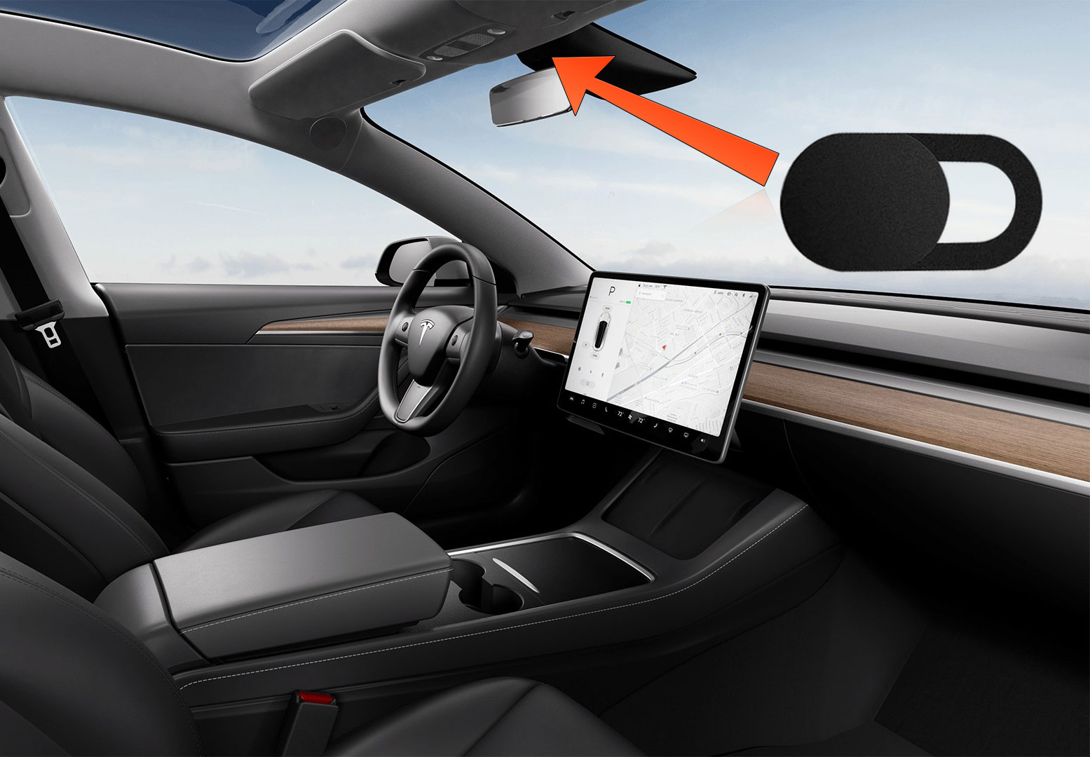 Kameraabdeckung für Innenraumkamera Model 3 & Y selbstklebend Kameraabdeckung für Innenraumkamera Model 3 & Y selbstklebend