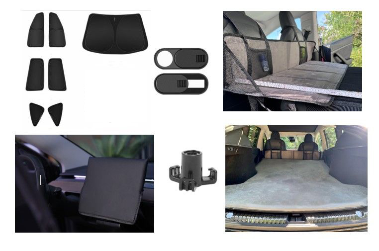 Camping Set für Tesla Model 3, Matratze, Matratzenverlängerung, Fenster Verdunklung, Displayverdunklung, Kameraabdeckung