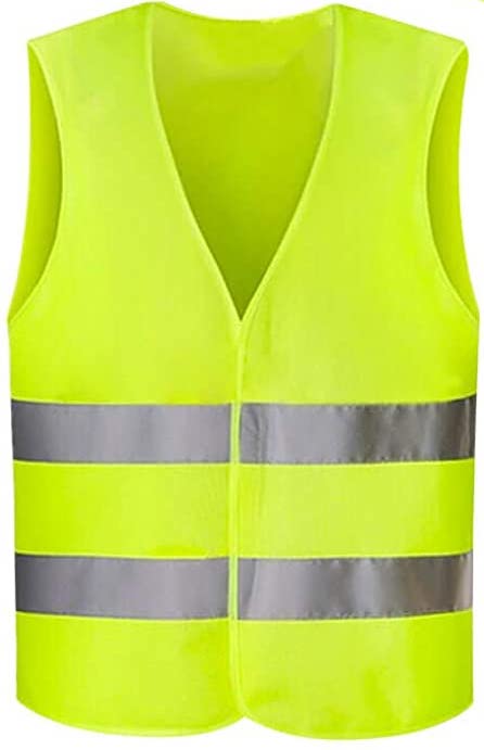 High visibility waistcoat with reflectors in yellow