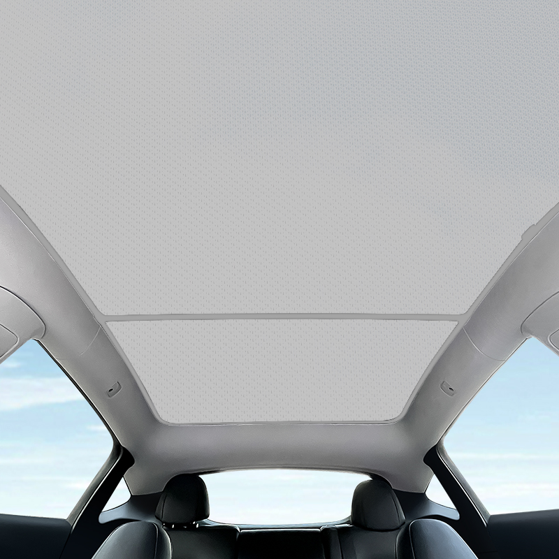Dachsonnenschutz aus geteiltem Glas für Tesla Model Y(2020–2023), Zubehör  für Sonnenblenden, Sonnenschutz, Hitzeschutz