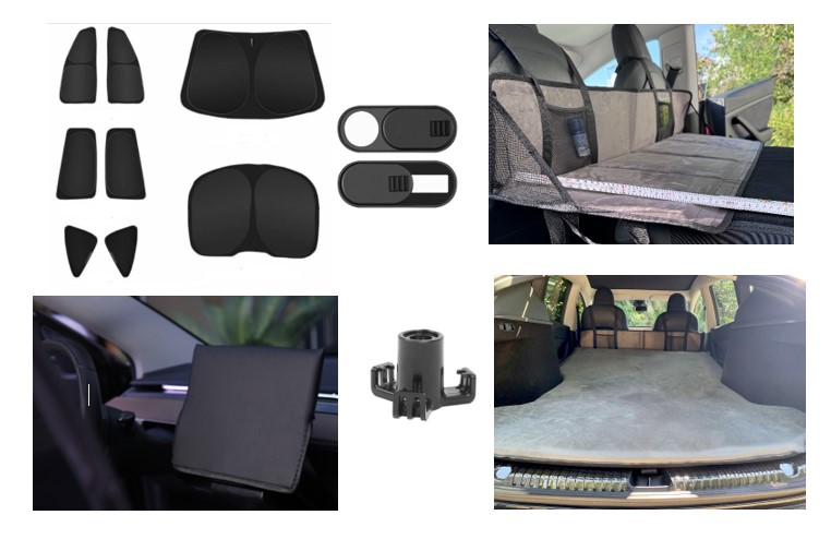 Camping Set für Tesla Model 3, Matratze, Matratzenverlängerung, Fenster Verdunklung, Displayverdunklung, Kameraabdeckung