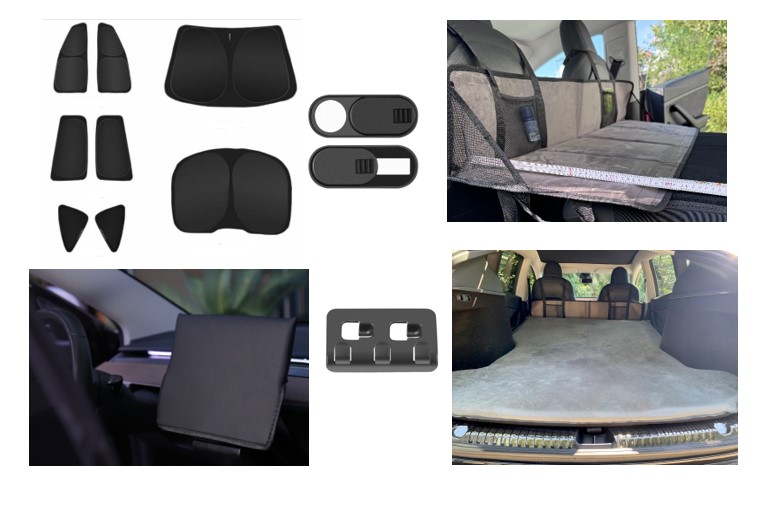 Camping Set für Tesla Model Y, Matratze, Matratzenverlängerung, Fenster Verdunklung, Displayverdunklung, Kameraabdeckung 